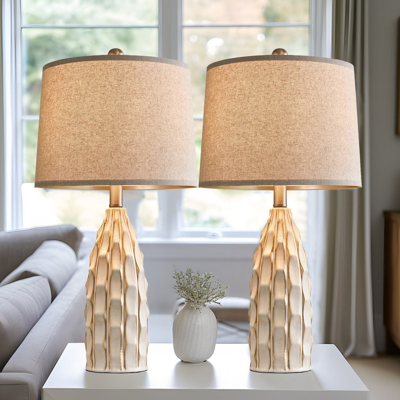Intissar 23.75” Modern Ceramic Lamp,Suitable for Living Room,Study Room,Office,Bedside Table Lamp
