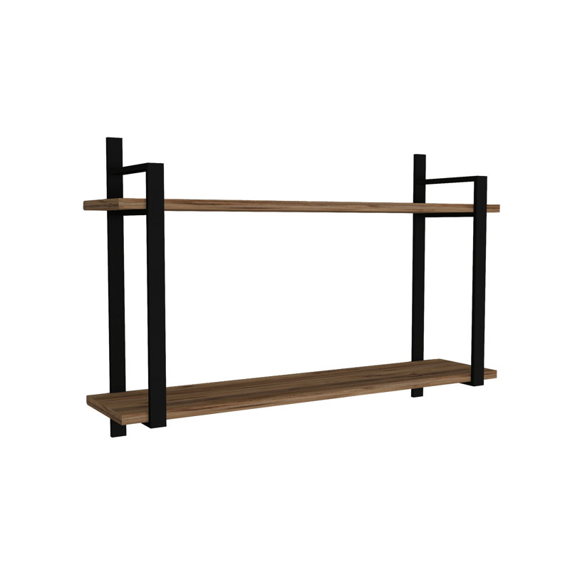 Modern Wall Shelf, Walnut Finish, 35.4 x 23.6 x 8.7 inches | 100% Melamine Coated Particle Board, Thickness: 0.7 inches | Stylish & Functional Design, Perfect for Home or Office, Easy Wall Mounting, Ideal for Displaying Books & Decor