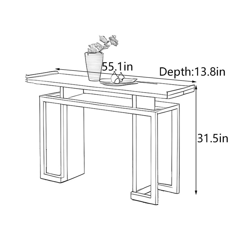 Nouvelle console en pin massif de style chinois, H 31,5 po x l 55,1 po x P 13,8 po