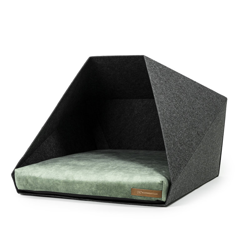 Polyester Pet Bed, Dark Grey/Green