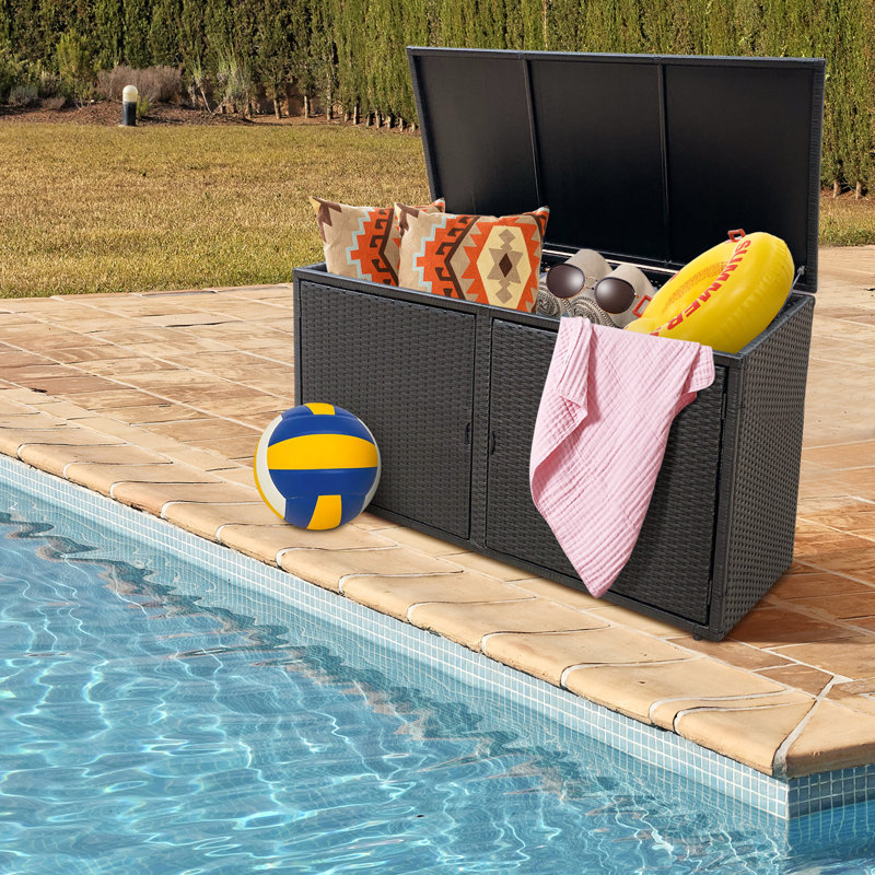 Costway 115cm W 330L Deck Box in Black
