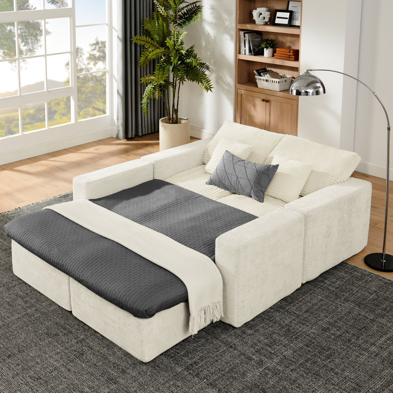 Chaise modulaire 142 po Comfy Chaise Home, beige en forme de U moderne pour le salon, siège profond