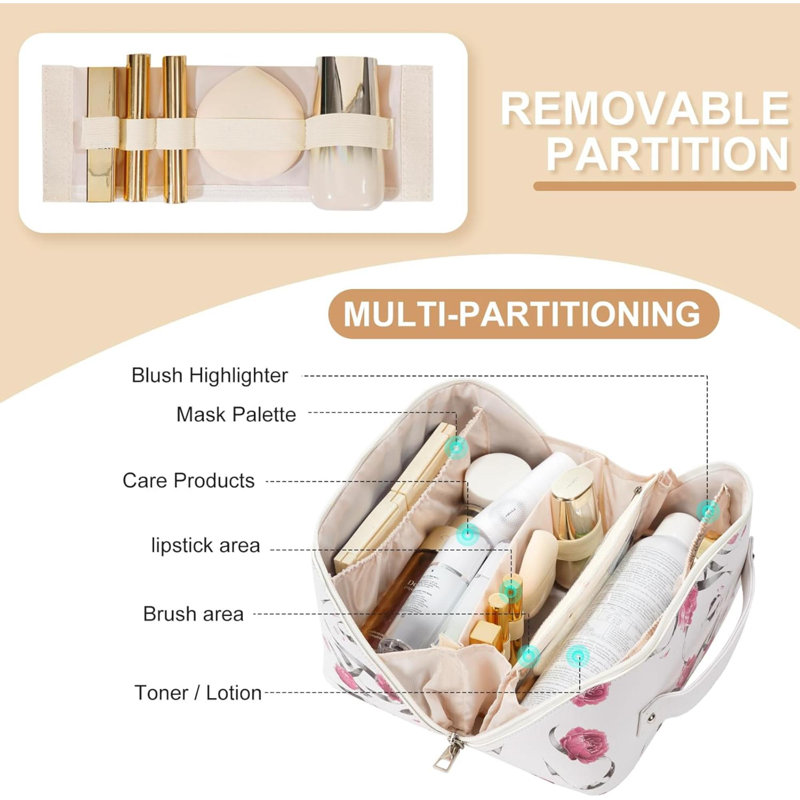 Trousse de voyage pour femme avec trousse de maquillage en polyuréthane
