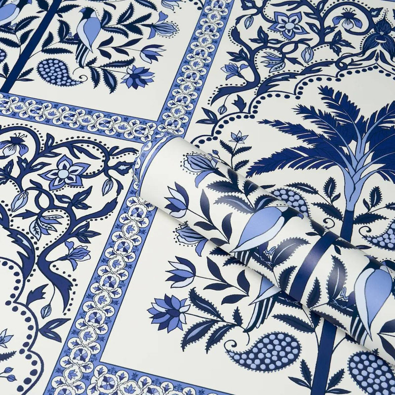 Schumacher X Johanna Ortiz Amazonas Mystique Wallpaper, Blue