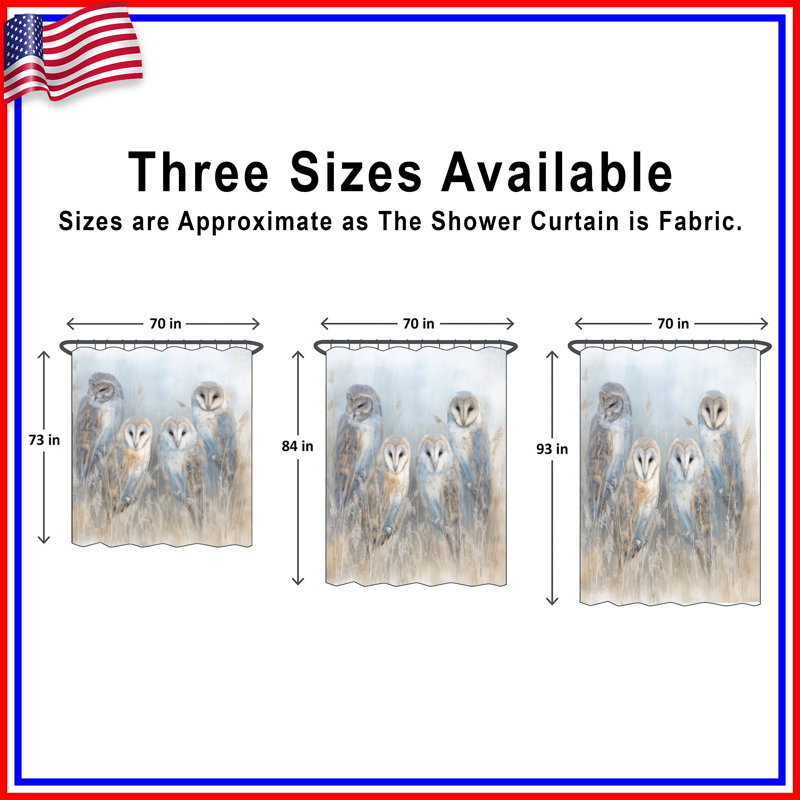 Rideaux de douche Barn Owls, 70 po l x 72 po H