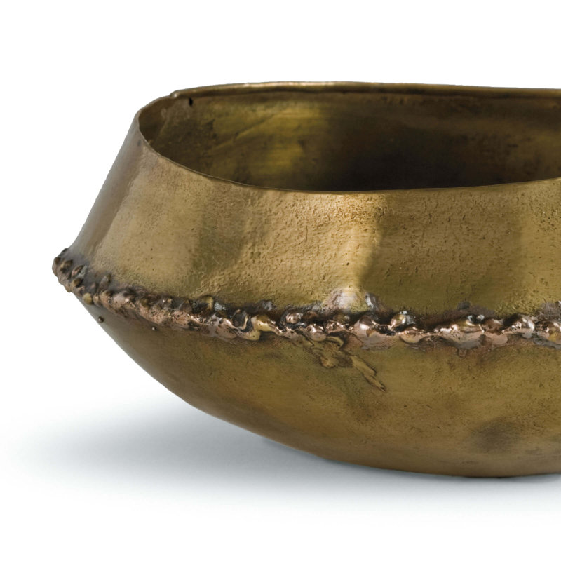 Bedouin Brass Decorative Bowl, 4" H x 8.5" W x 8.5" D