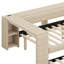 Lit plateforme tapissier avec tablettes de rangement, bureau, station de charge et lit gigogne-1926717901
