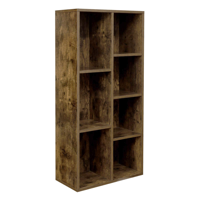 Jerrel 106cm H x 50cm W Engineered Wood Cube Bookcase, Vintage Brown