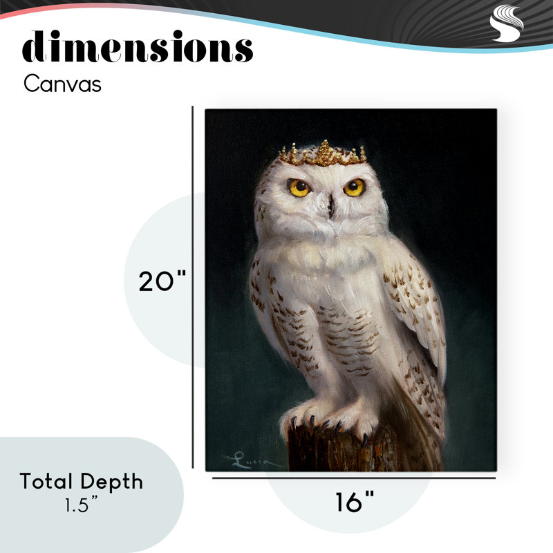 «Snowy Owl King», toile par Lucia Heffernan, H 20 po x l 16 po