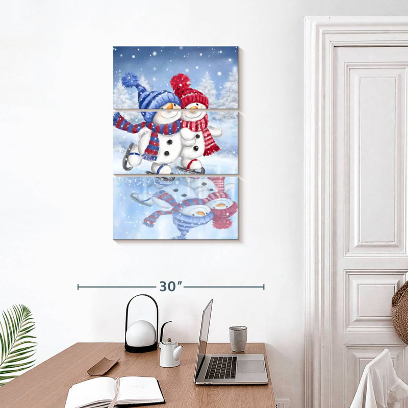 Lelend, bonhomme de neige, patinage en couple, H 32 po x l 20 po