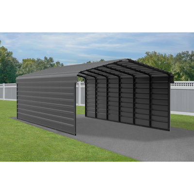 Steel Carport With 2 Side Wall Kits, 12X29X7