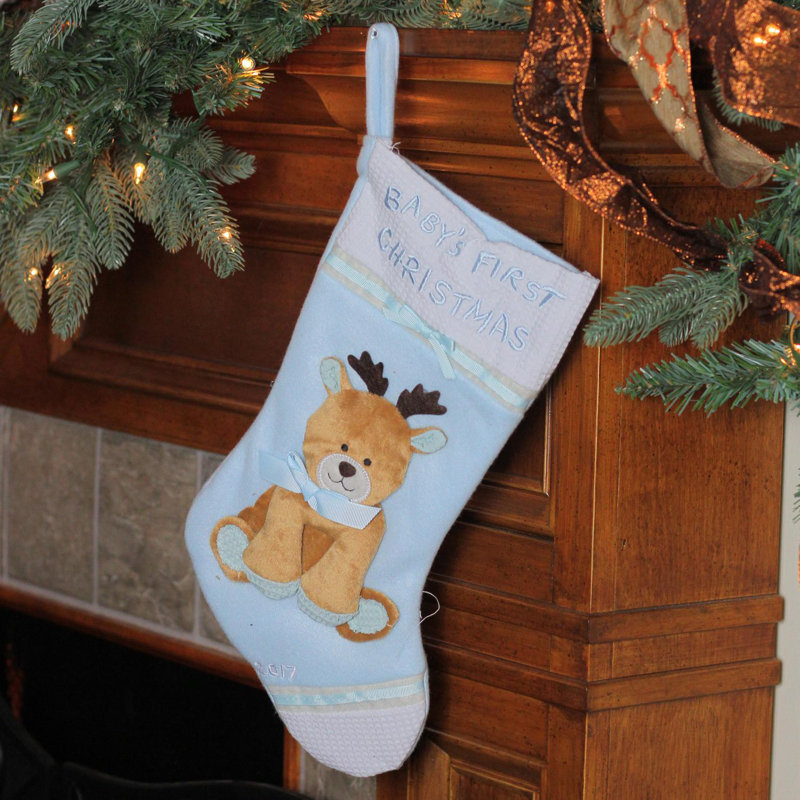 Chaussette de noël pour bébé, Bleu