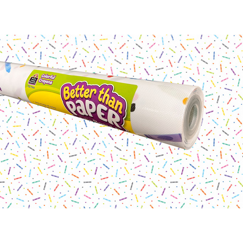 Teacher Created Resources Better Than Paper Bulletin Board Roll, Colourful Crayons, 4-Pack