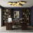 DAINTE Circle Glass and Brass Ceiling Mount Chandelier, Elegant Flush Mount Light Fixture for Living Room, Dining Room and Entryway
