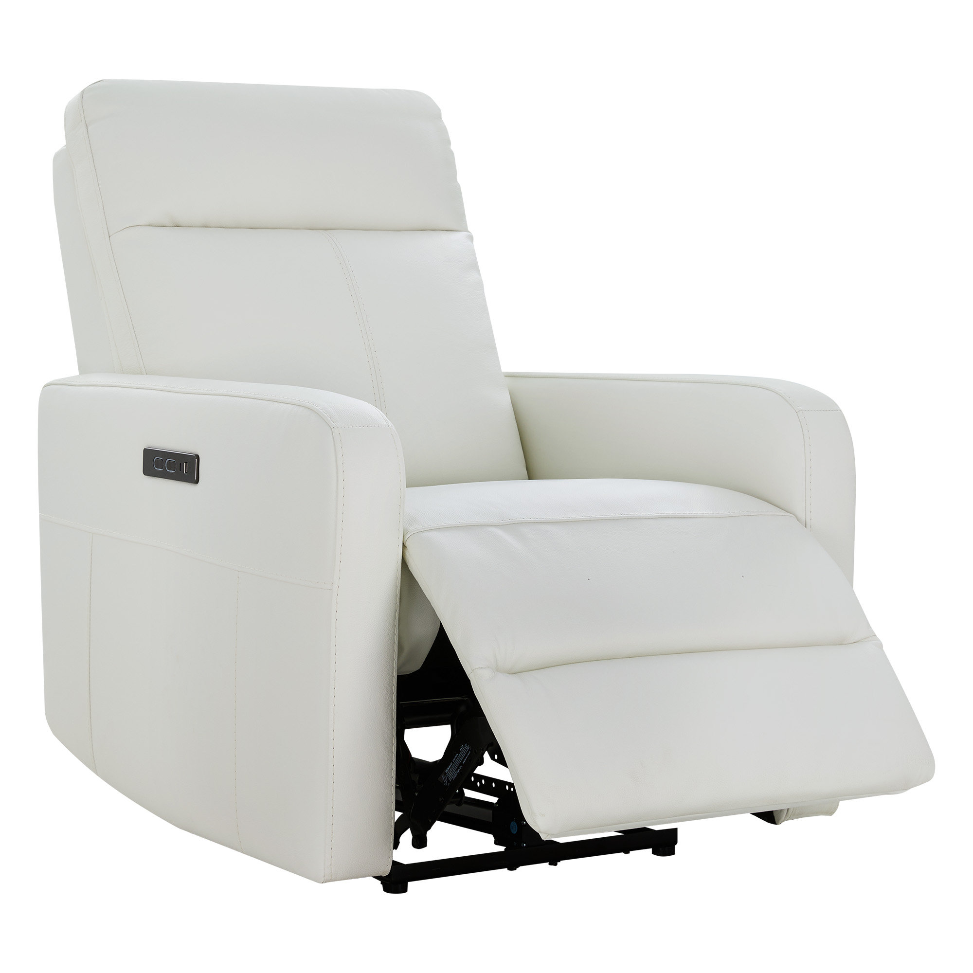 Leena Genuine Leather Power Recliner, Cream