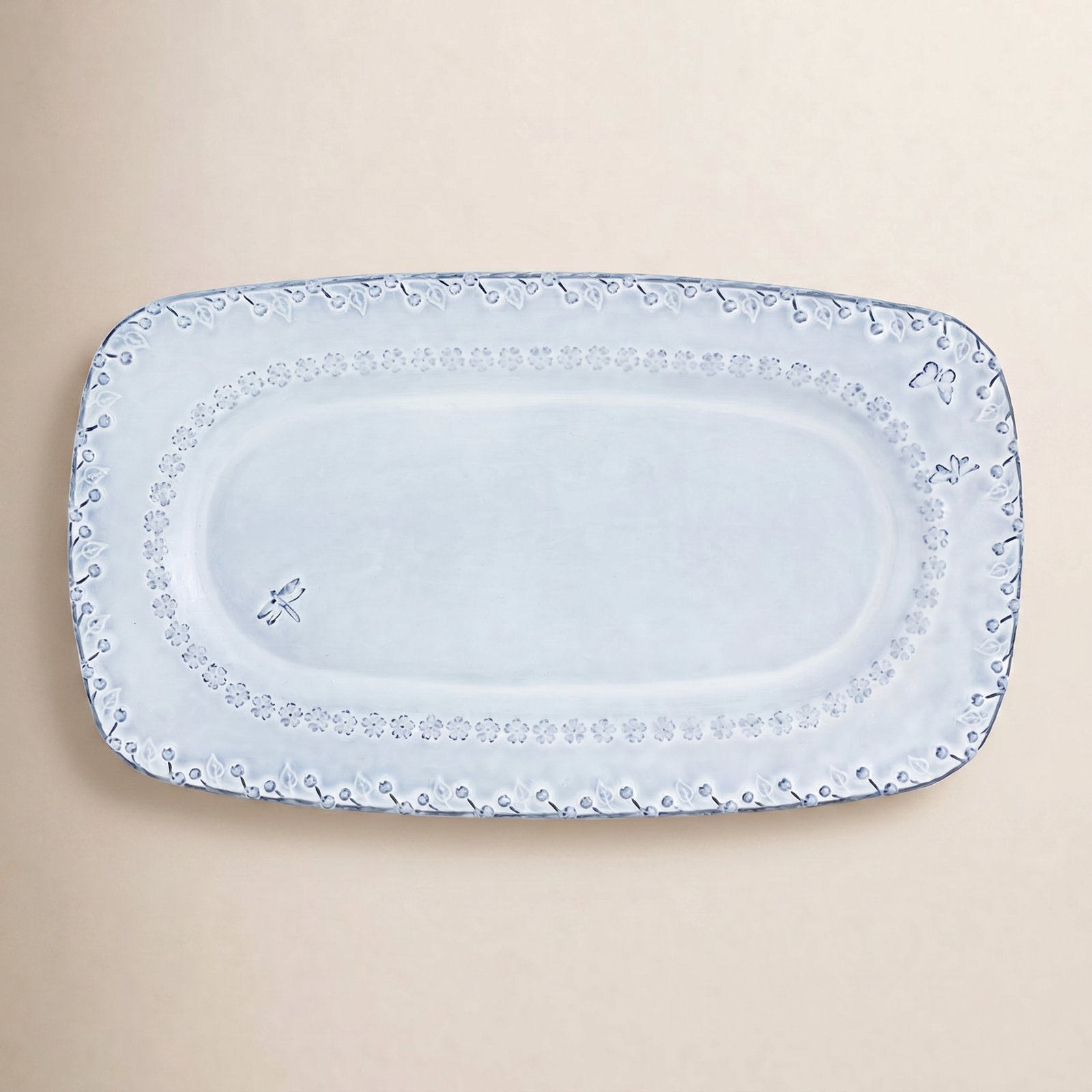 Flora Platter, White
