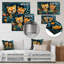 «Nursery Orange Green Summer Tiger Meadows II - Tiger», reproduction d'art murale-32278960-32278963