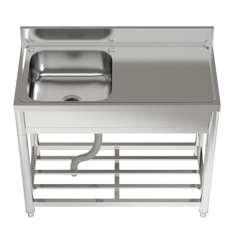 Borough Wharf 50mm W Single Bowl Stainless Steel Kitchen Sink with 1 Faucet Hole