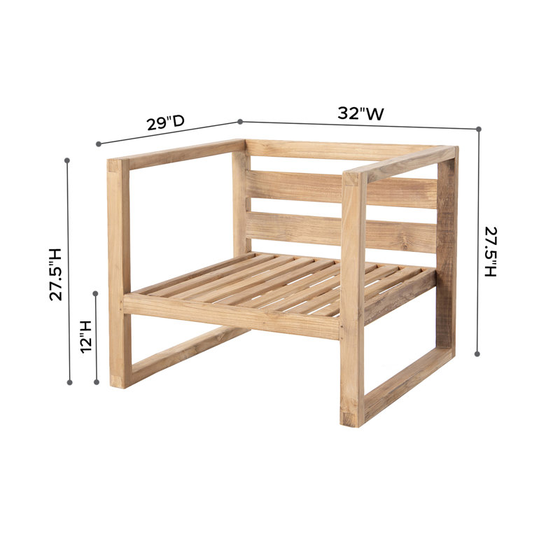 Venice Teak 5 Piece Chat Group With End Table, White