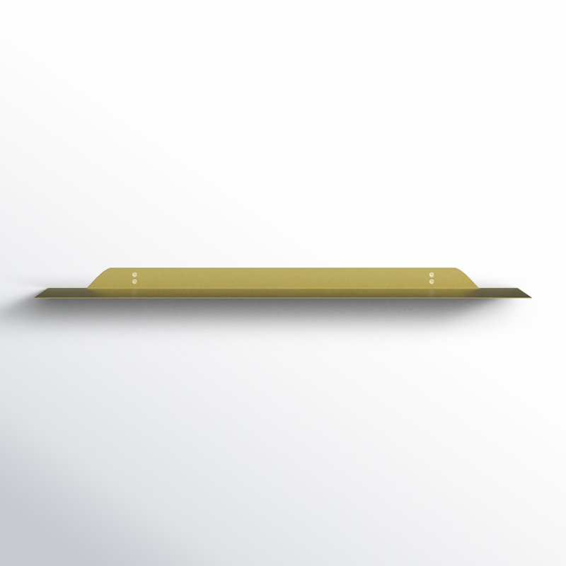 Maja Metal Floating Shelf, Gold, 1.75" H x 36" W x 6" D