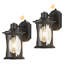 Lampe murale d'extérieur moderne brun Dusk to Dawn avec base E26 et verre trempé, rouille et imperméable (ensemble de 2)-651159092-651065210