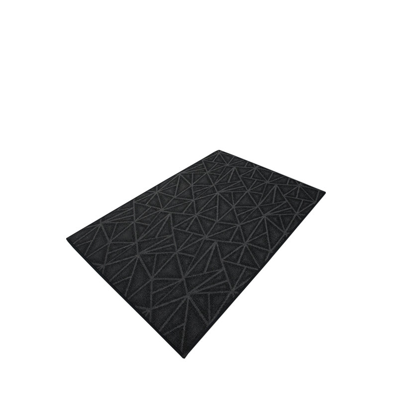 Tapis raffiné à imprimé raffiné noir, Rectangle 10 pi x 11 pi