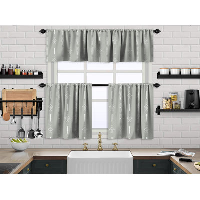 Cantonnière Boho Design (50X14) et rideaux 2 niveaux