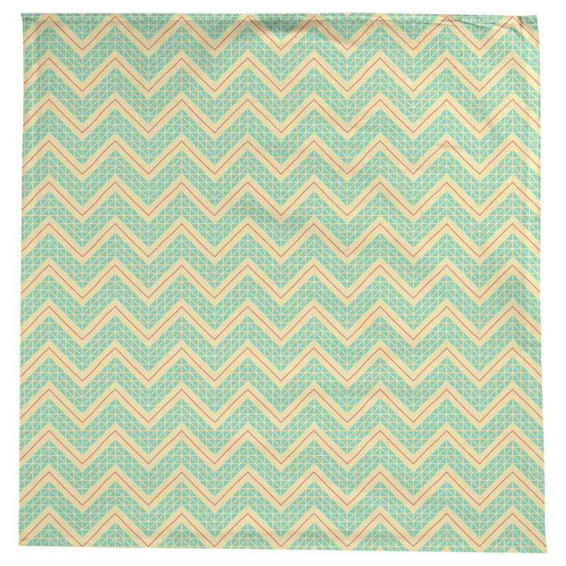Nappe à chevrons à la main classic Stephenie, Vert / orange / jaune