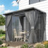 Pavillon de jardin extérieur en métal pour terrasse avec rideaux et moustiquaire