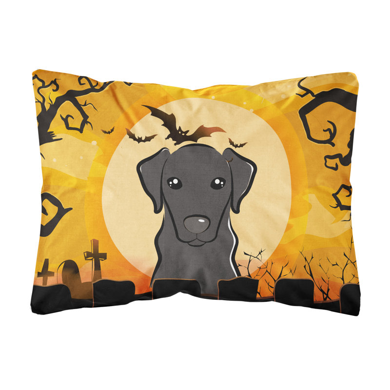  Coussin intérieur / extérieur Halloween Labrador, Noir
