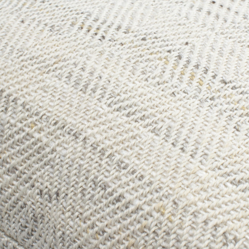 Housse et insert de coussin décoratif carré intérieur / extérieur Boulder, H 18 po x l 18 po, Crème/gris, Duvet