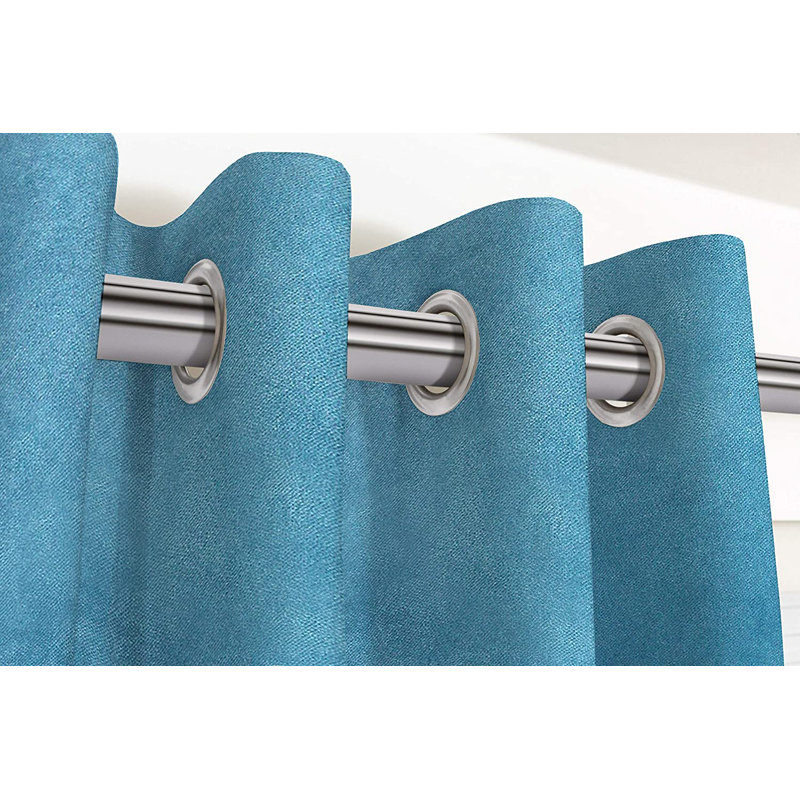 Delavega Blackout Curtains / Drapes Pair, Width 228 x Drop 137cm, Turquoise