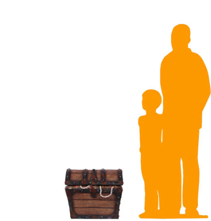 Jash Small Pirate Treasure Chest Statue
