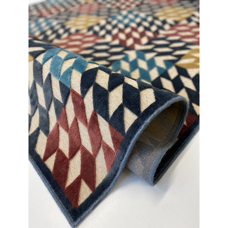 Garica Geometric Viscose Area Rug, Rectangle 160 x 230cm