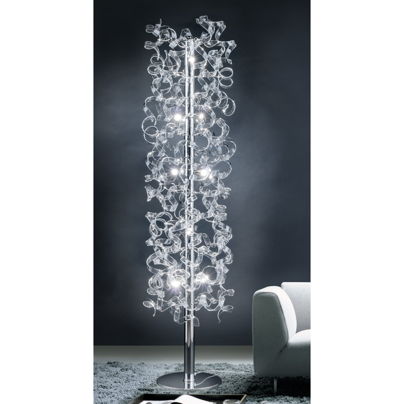 Astro 170cm Traditional Floor Lamp, Clear Glass, Chrome