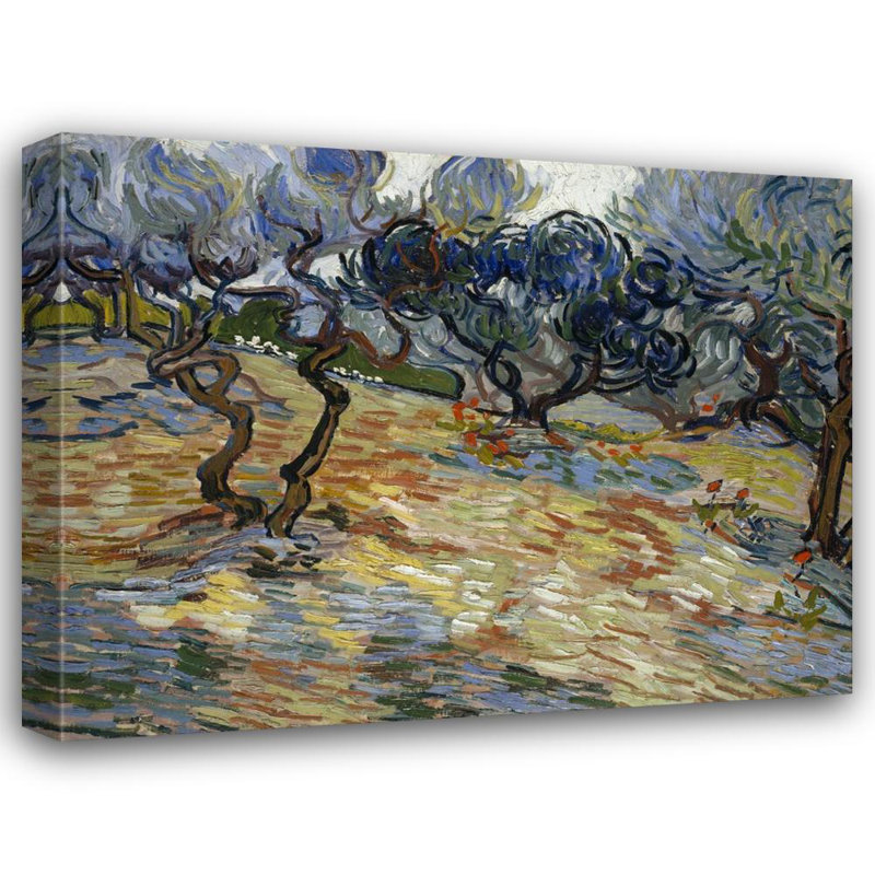 "Olive Trees" par Vincent Van Gogh - Art mural sur toile tendue avec châssis, H 48 po x l 33 po