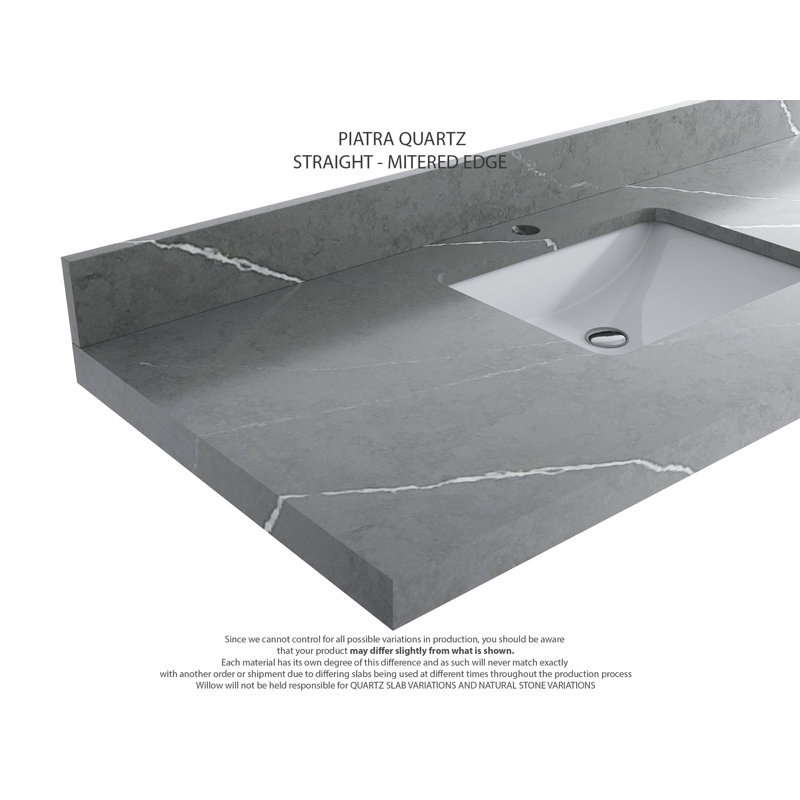 Malibu Natural Mango Double Sink Bathroom Vanity with Piatra Gray Countertop