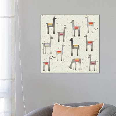 Llamas In A Meadow 1 Piece Wrapped Canvas Wall Art