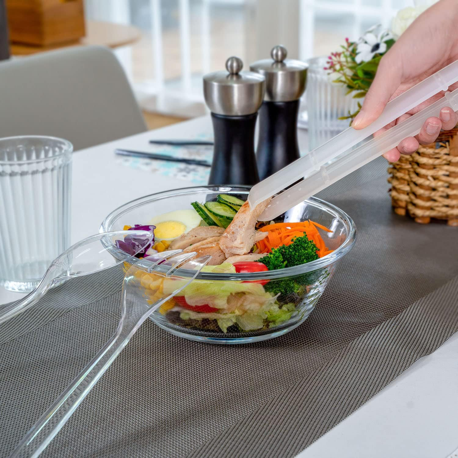 Mint Pantry Plastic Serving Utensils, 9" Clear Disposable Utensils 18