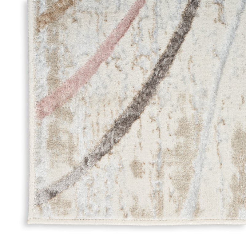 Glitz  Abstract Ivory/Multi Area Rug, Rectangle 3'11" x 5'11"