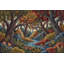 Papier peint paysage boisé, forêt, ruisseau d'automne, décoration murale amovible-676719965-676719955
