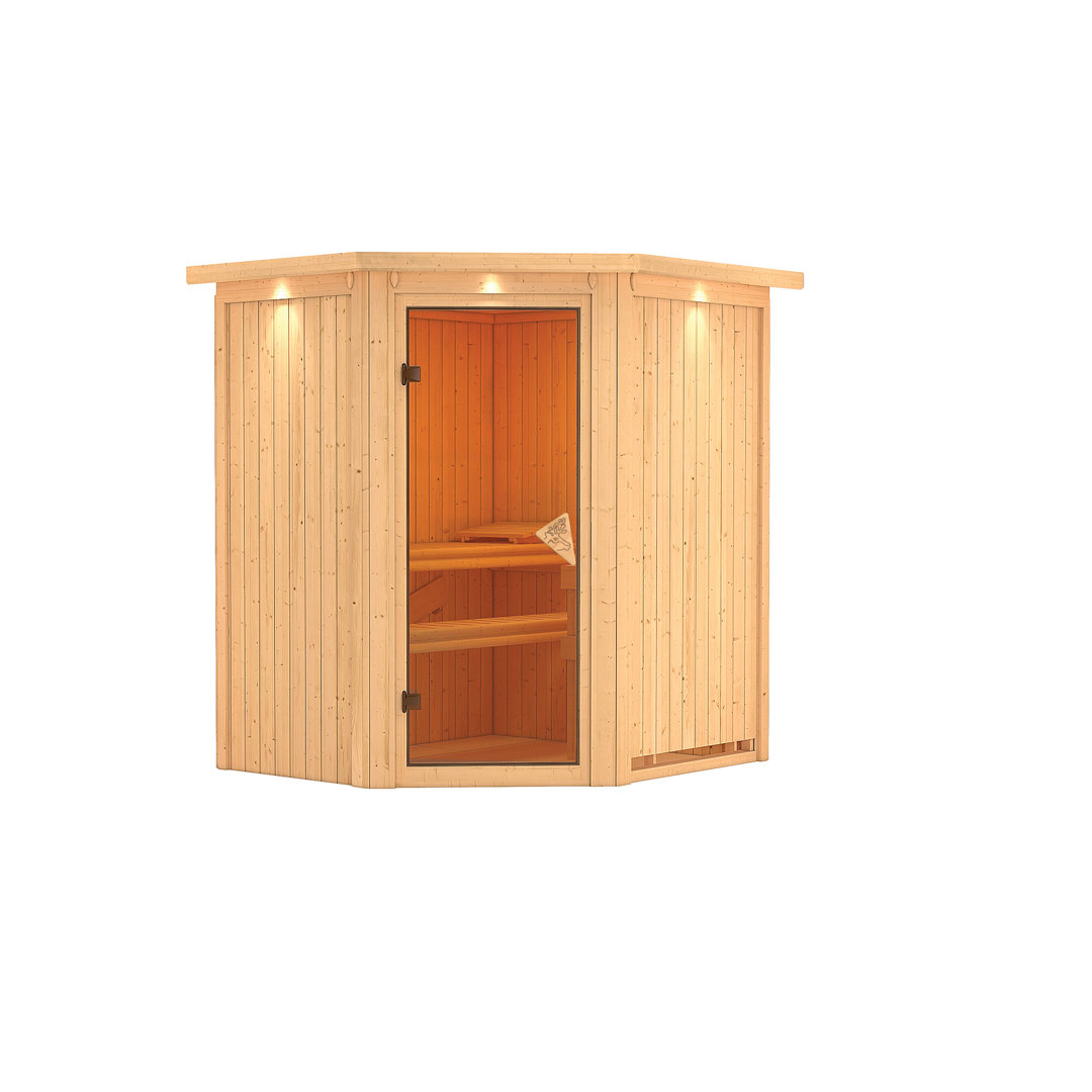 Sauna "Taurin" mit Kranz naturbelassen