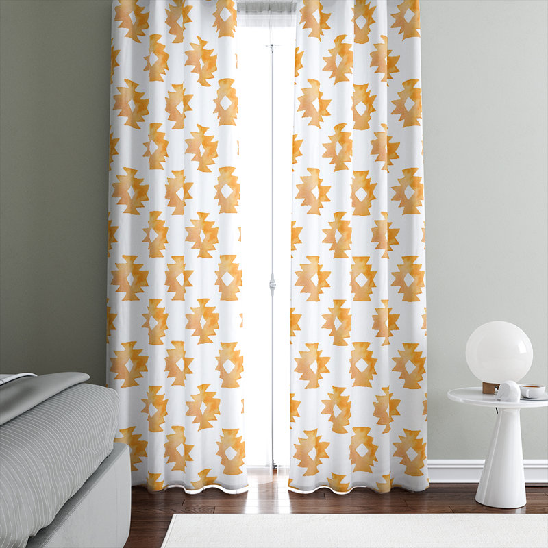 Panneaux de rideaux géométriques semi-transparents, L 56 po x L 78 po