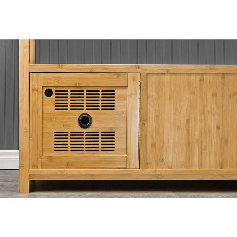 Hugoton Solid Bamboo Media Console, Natural Bamboo