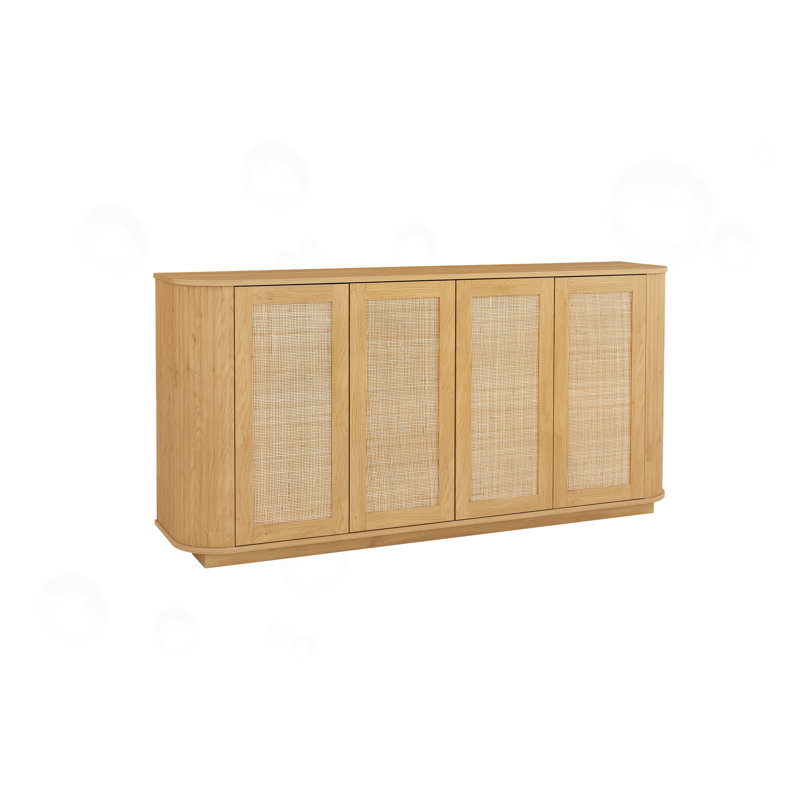 TV stand with rattan doors
