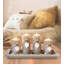 4 Piece Wood Tabletop Tealight Holder Set