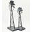 Adam & Friends Home Decor Metal Windmills (Large & Small) Sculpture | 2-Piece | Pewter