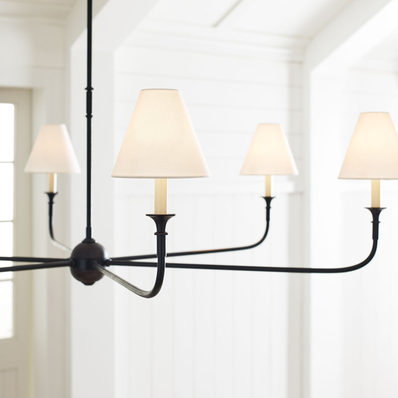 Thomas O'Brien Piaf Grande Chandelier, Aged Iron/Ebonized Oak