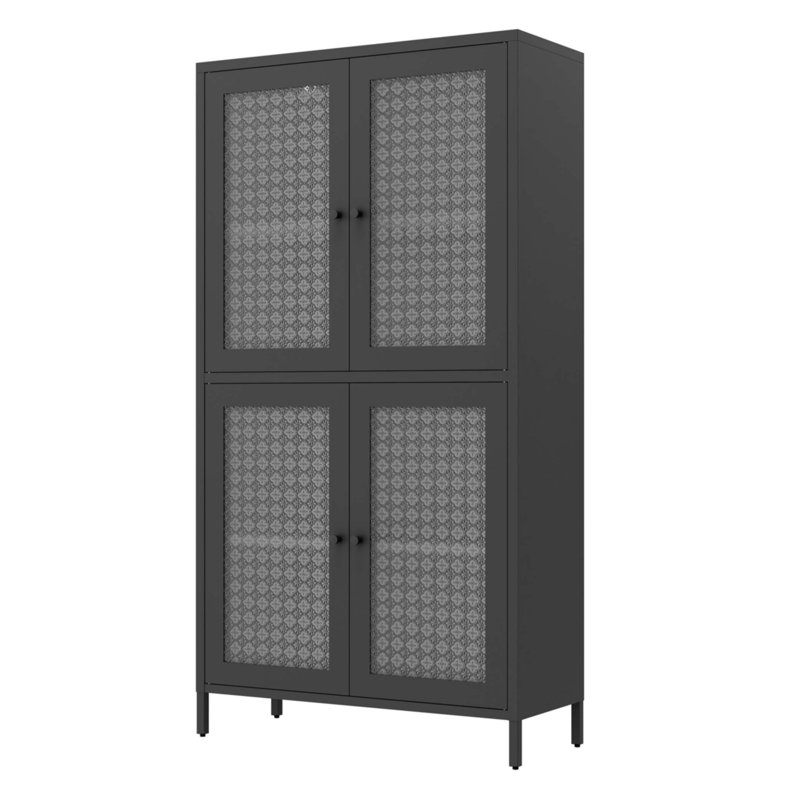Vitrine classique en métal avec 4 portes en verre