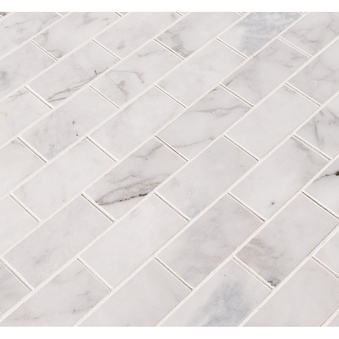 Venatino Elysia Subway 11 in. x 13 in. Honed Marble Mosaic Floor and Wall Tile Ackland